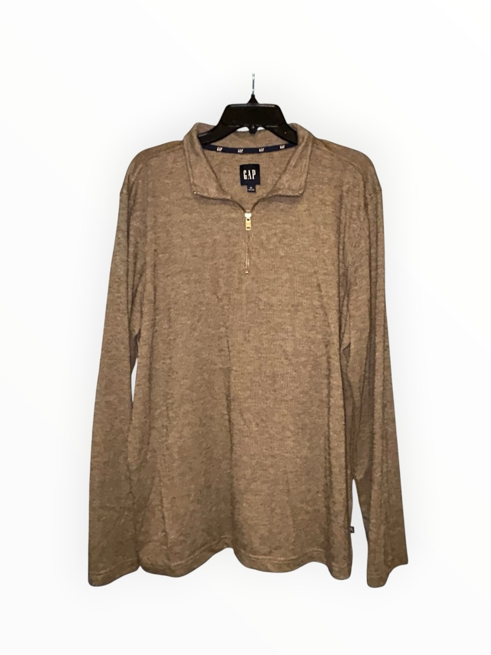 Gap Brown Quarter Zip Pullover Sweatshirt Long Sleeve Stretch Mens XL